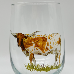 Longhorn Stemless Wine Glass