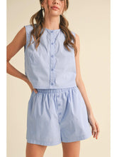 Load image into Gallery viewer, Blue Sleeveless Top/Short Set