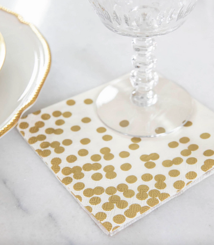 Gold Confetti Cocktail Napkin