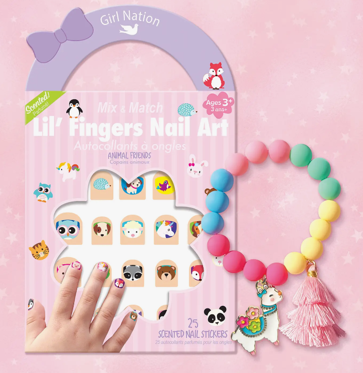 Llama Bracelet & Nail Sticker Gift Set
