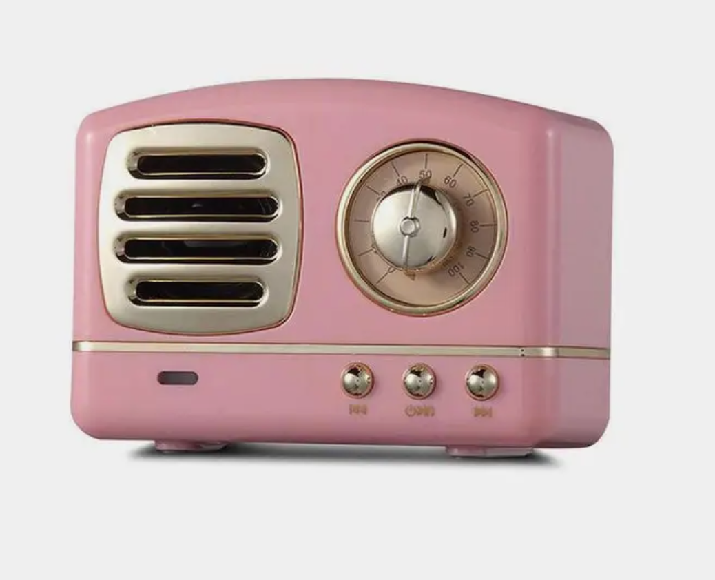 Retro Bluetooth Speaker Pink