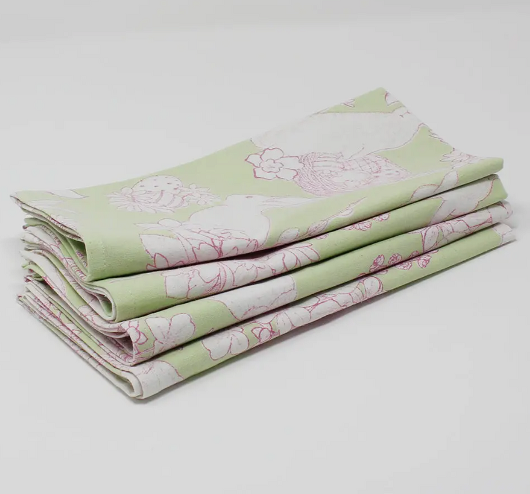 Rabbit Toile Napkins Multi S/4