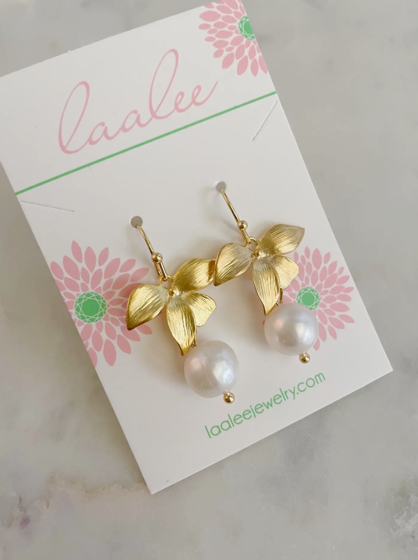 Freshwater Pearl Earrings-Orchid