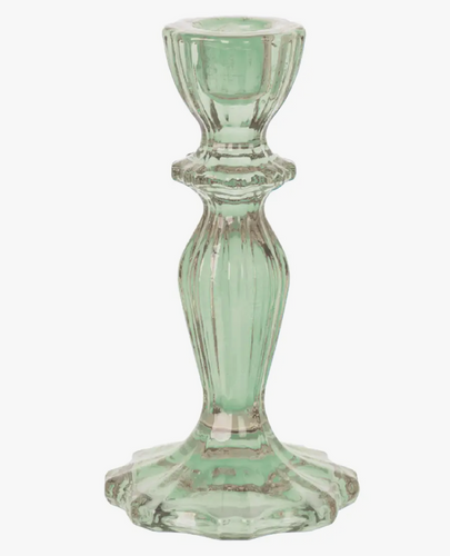 Glass Candlestick Holder/Green