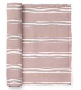 Smoke Rose Stripe Baby Blanket