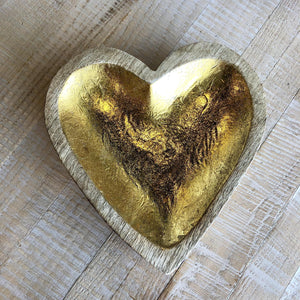 Gold Mango Wood Heart