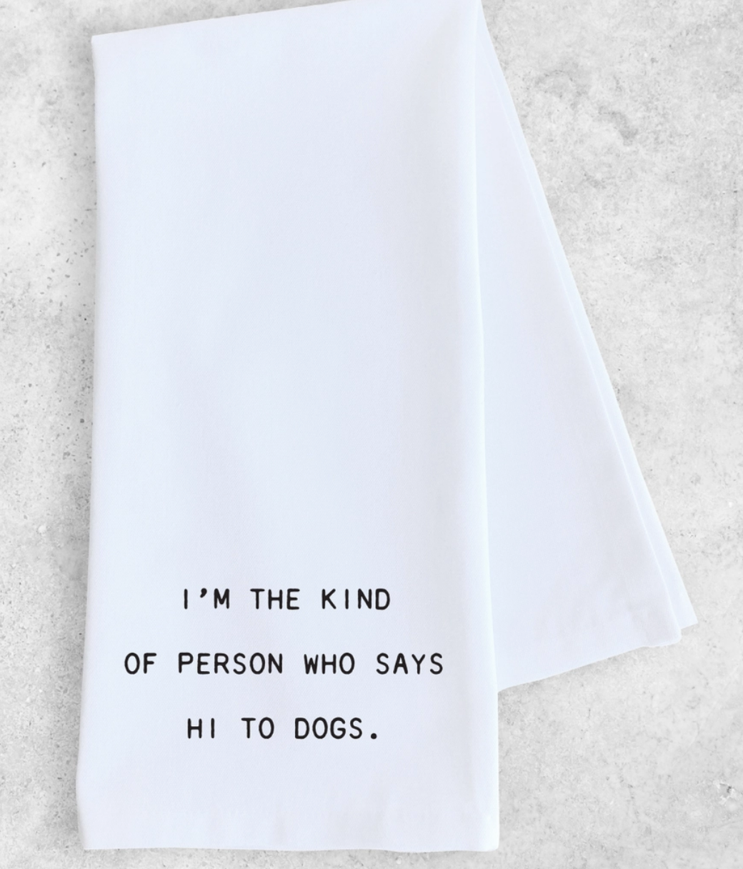 Hi to Dogs Tea Towel