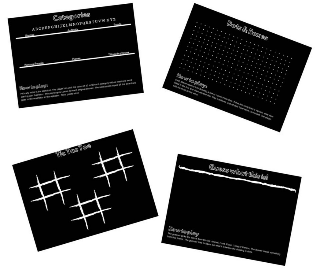 Chalkboard Travel Games Placemat