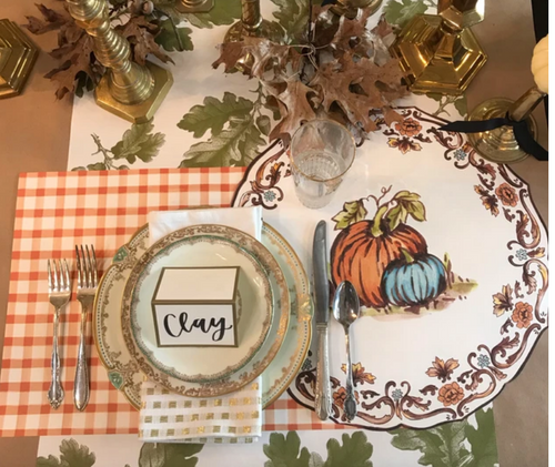 Orange Check Placemat