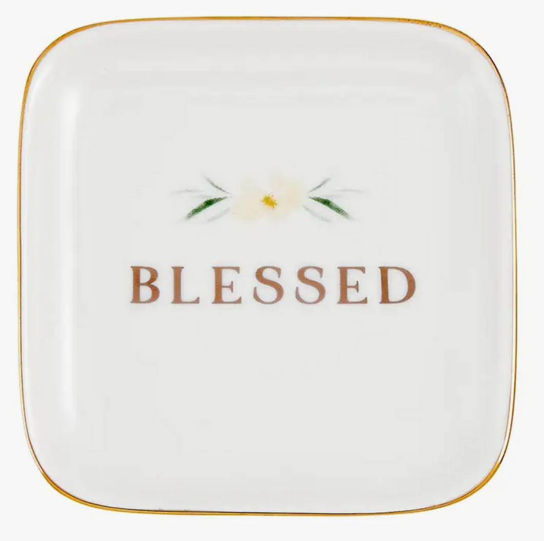4” Trinket Tray Blessed