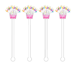 Birthday Sprinkles Acrylic Stir Sticks