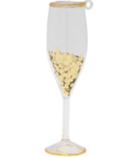 Gold Glitter Champagne Glass