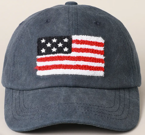 American Flag Patch Cap/Navy