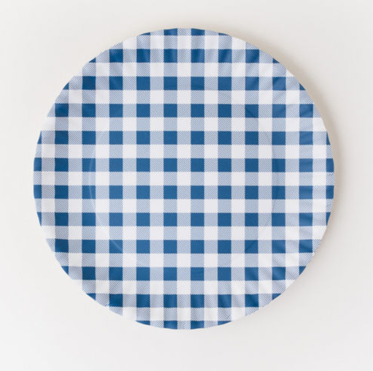 Blue Gingham Platter