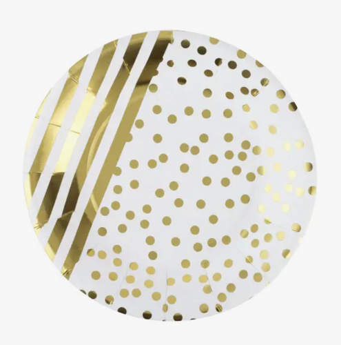 Gold Stripe Plates/Set of 8