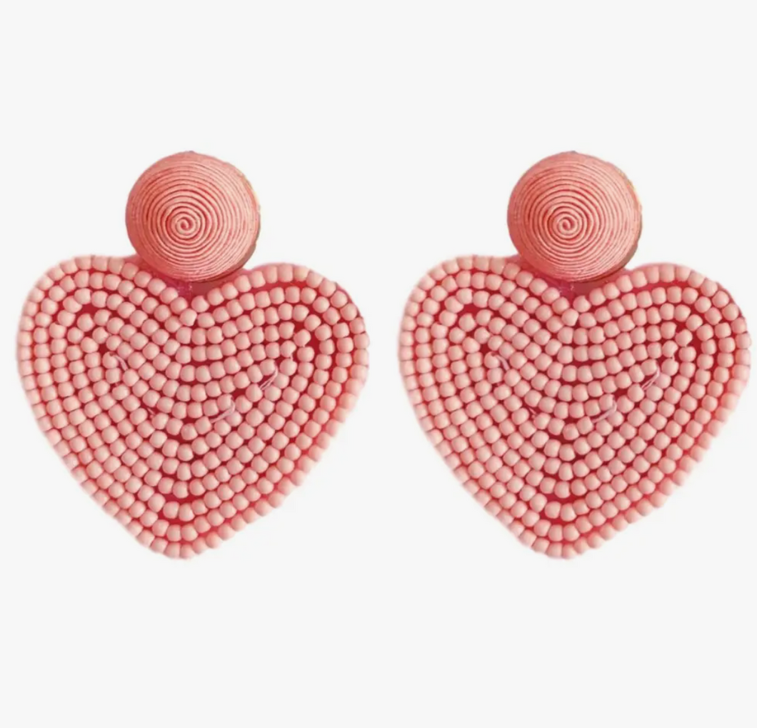 Pink Valentine Heart Earrings