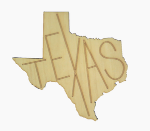 Texas Shaped Wood Coaster