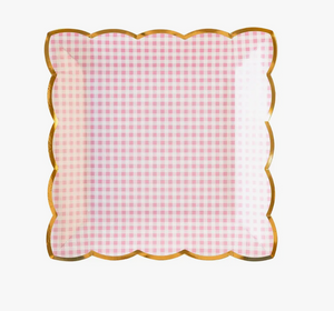 Pink Gingham Plate